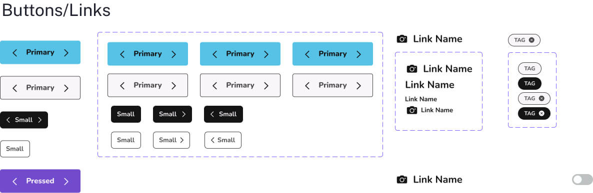 Example of button designs