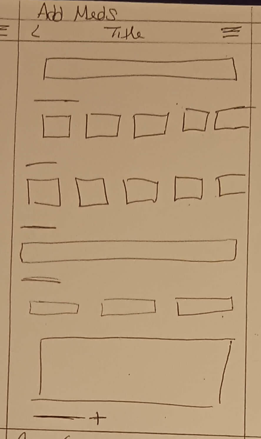 Medication Input Wireframe Sketch